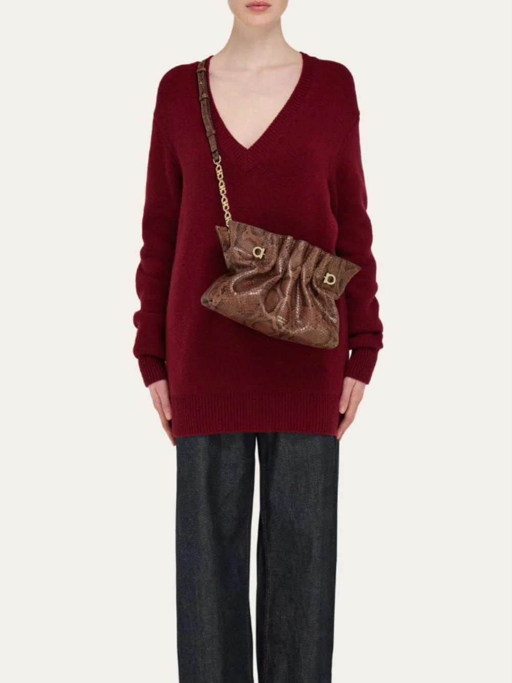Small Dark Brown Soft Bag - Image 4