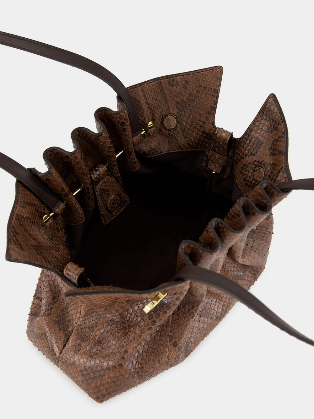 Small Dark Brown Soft Bag - Image 8