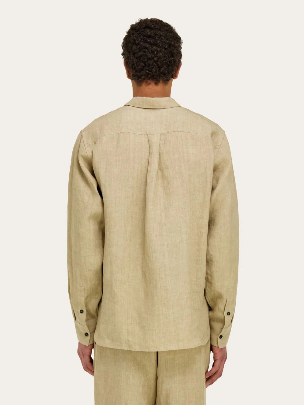 Stone Beige Pure Linen Shirt - Image 4