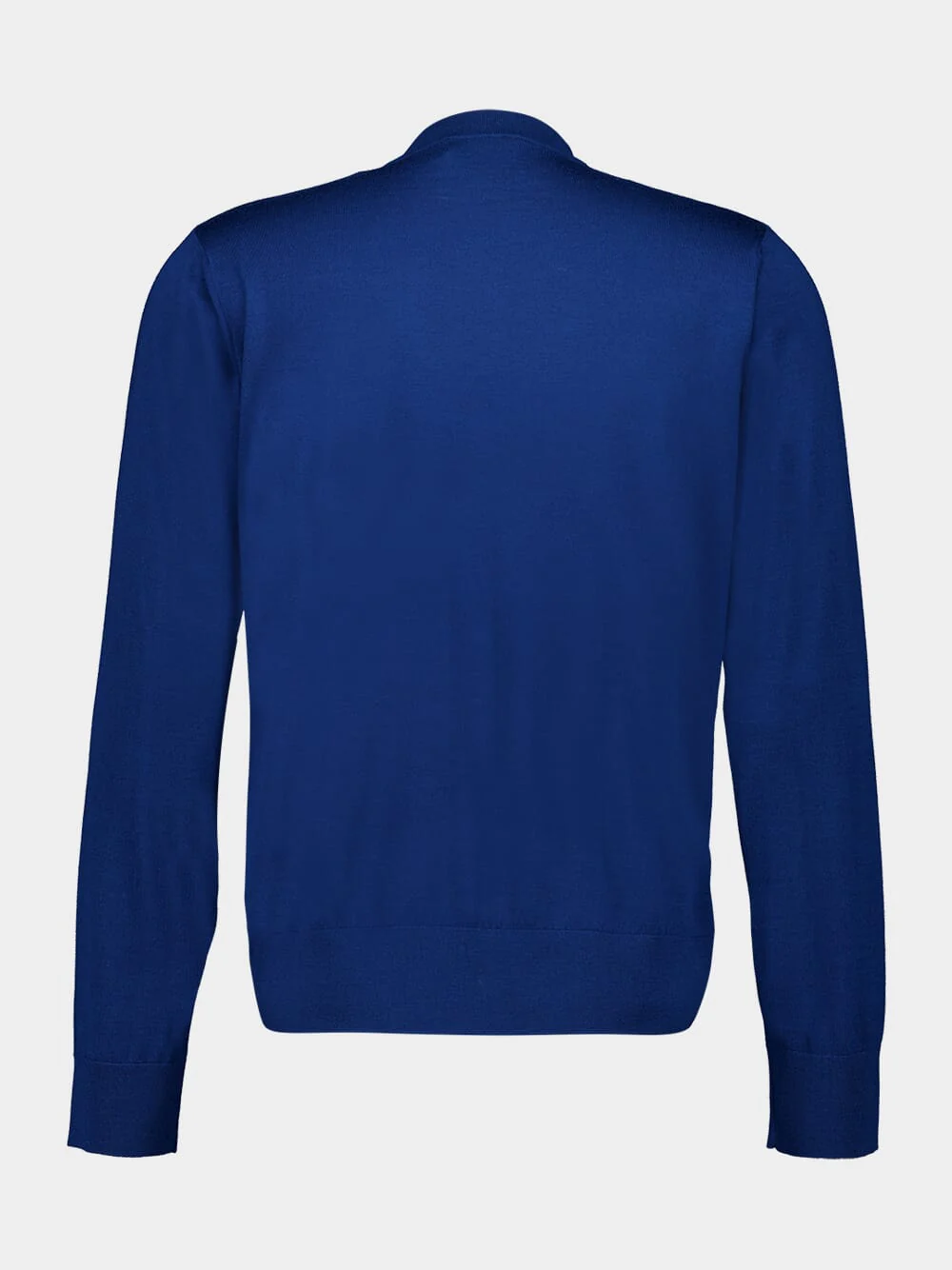 Teal Blue Wool Crew Neck Sweater - Image 2