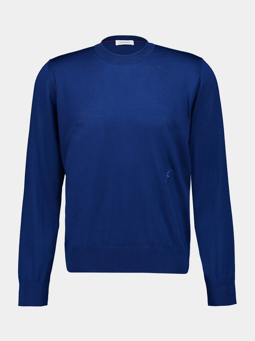 Teal Blue Wool Crew Neck Sweater - Image 4