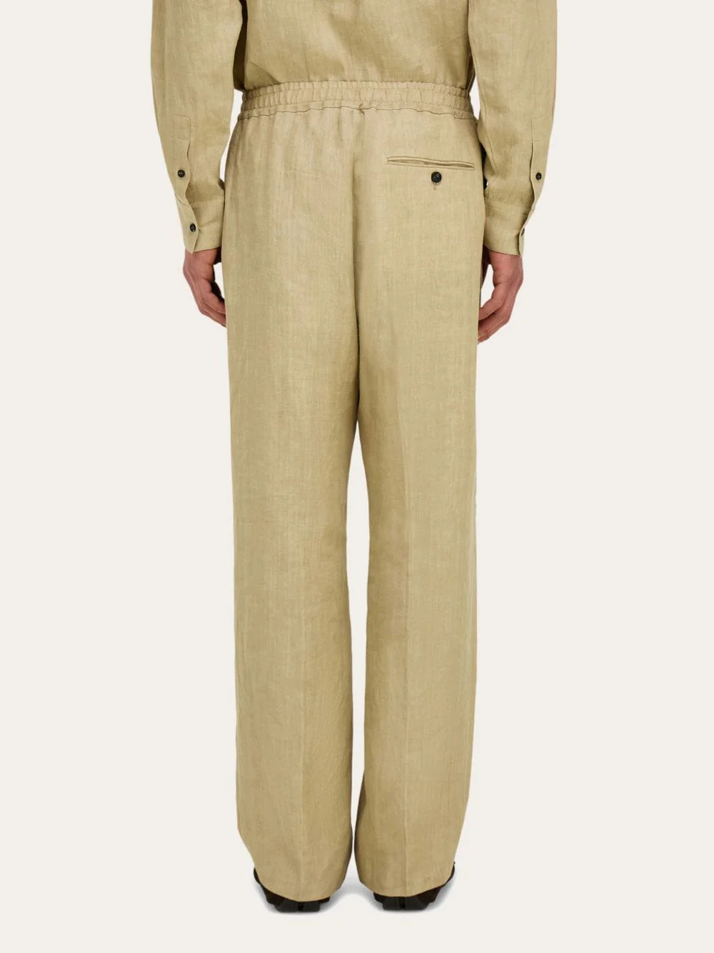 Stone Linen Tailored Joggers - Image 3