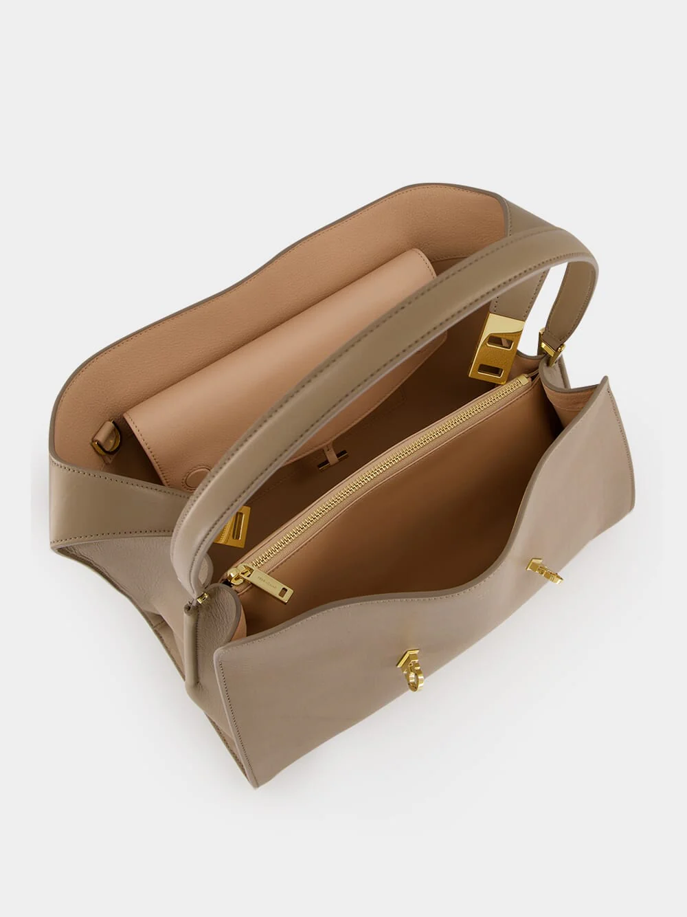 Warm Taupe Medium Hug Soft Shoulder Bag - Image 8