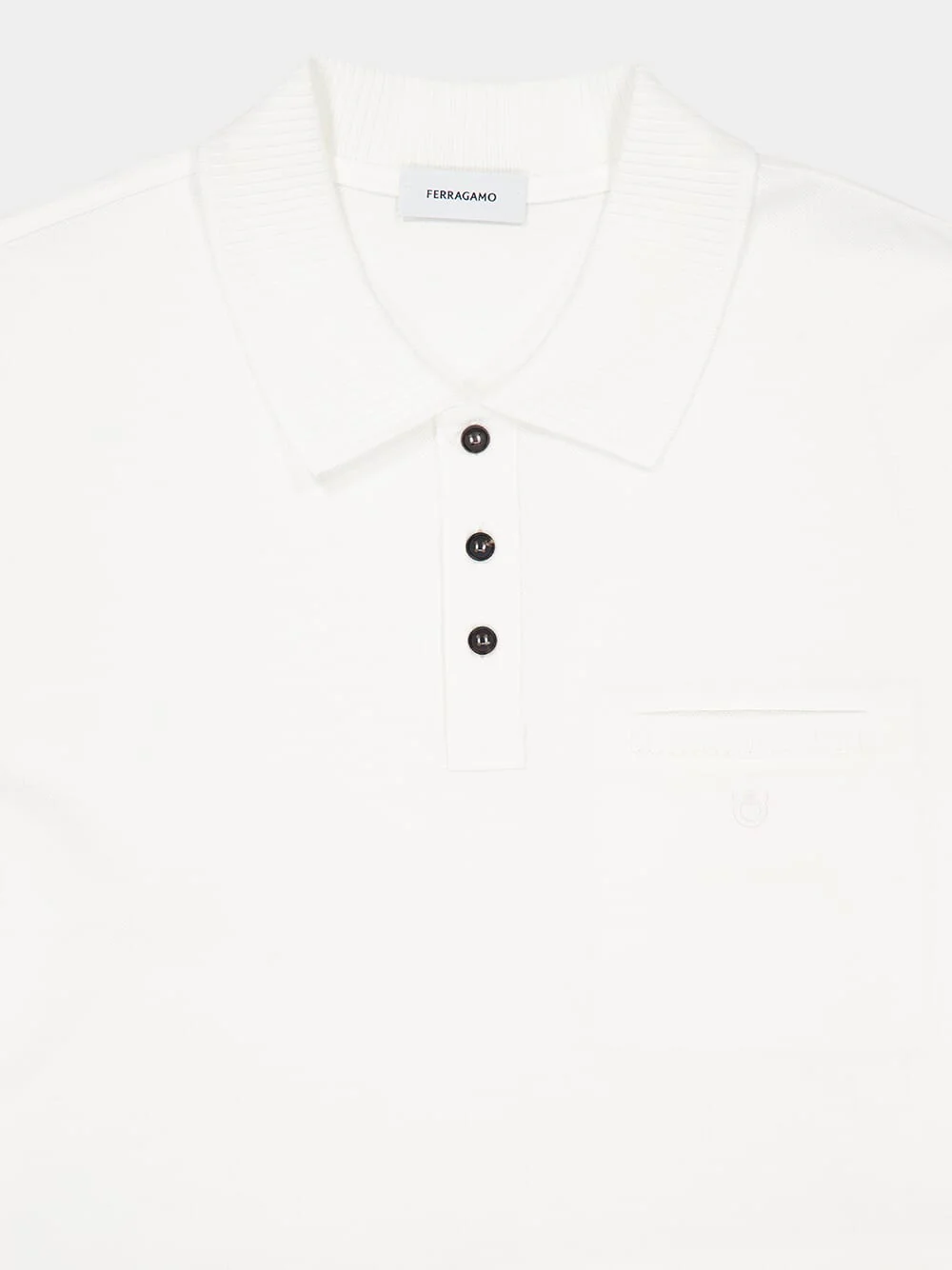 White Cotton Polo Shirt - Image 3