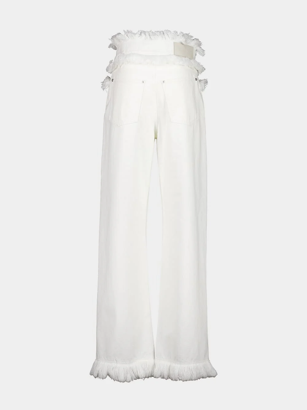 White Fringe Detail Jeans - Image 3