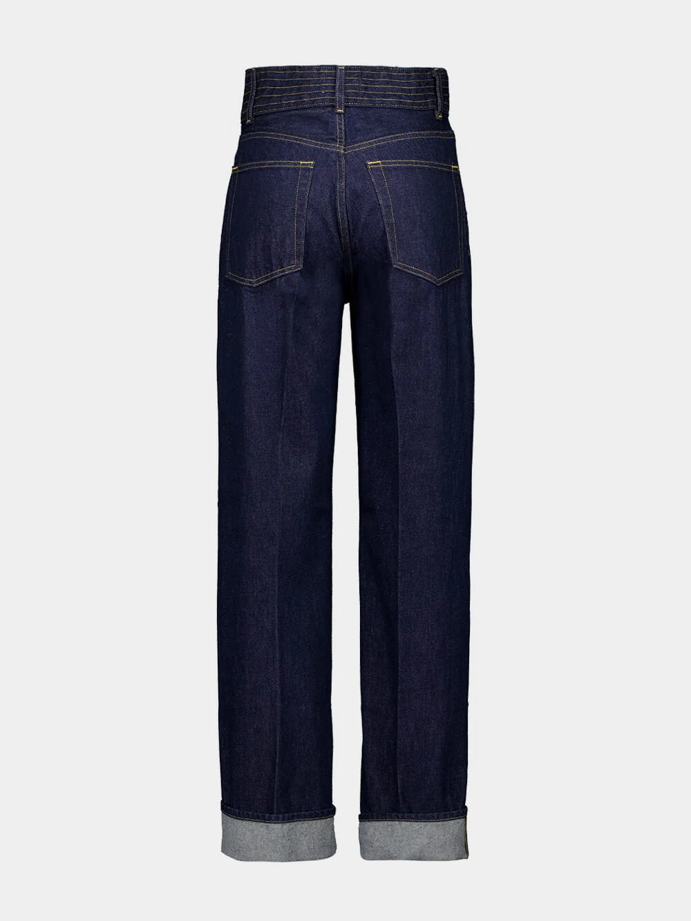 Dark Blue Trapunto Denim Trousers - Image 3