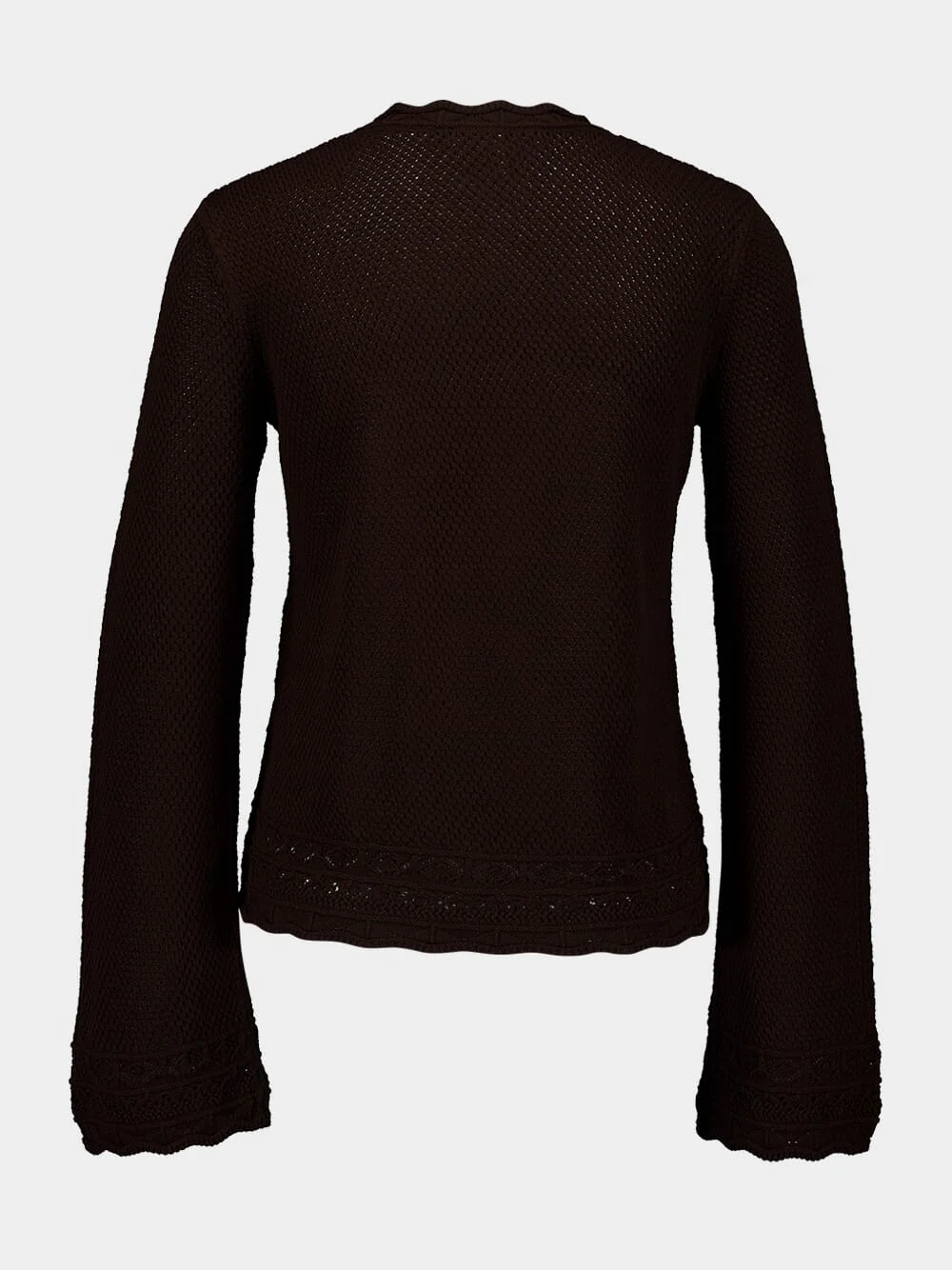 Pointelle-Knit Bell-Sleeve Jumper - Image 2