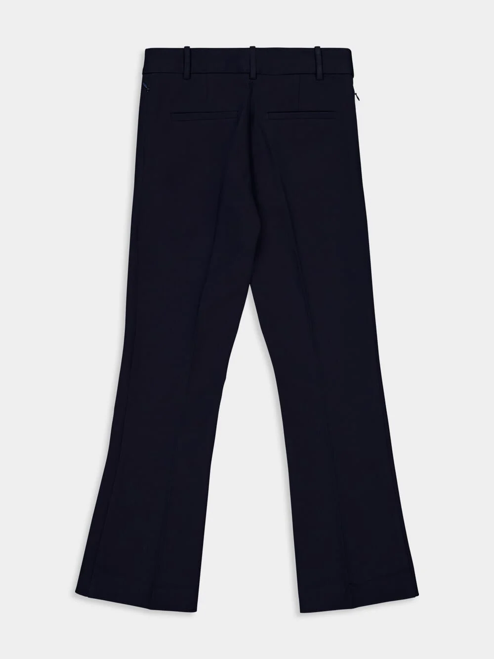 Dark Blue Cropped Boot-Cut Trousers - Image 2