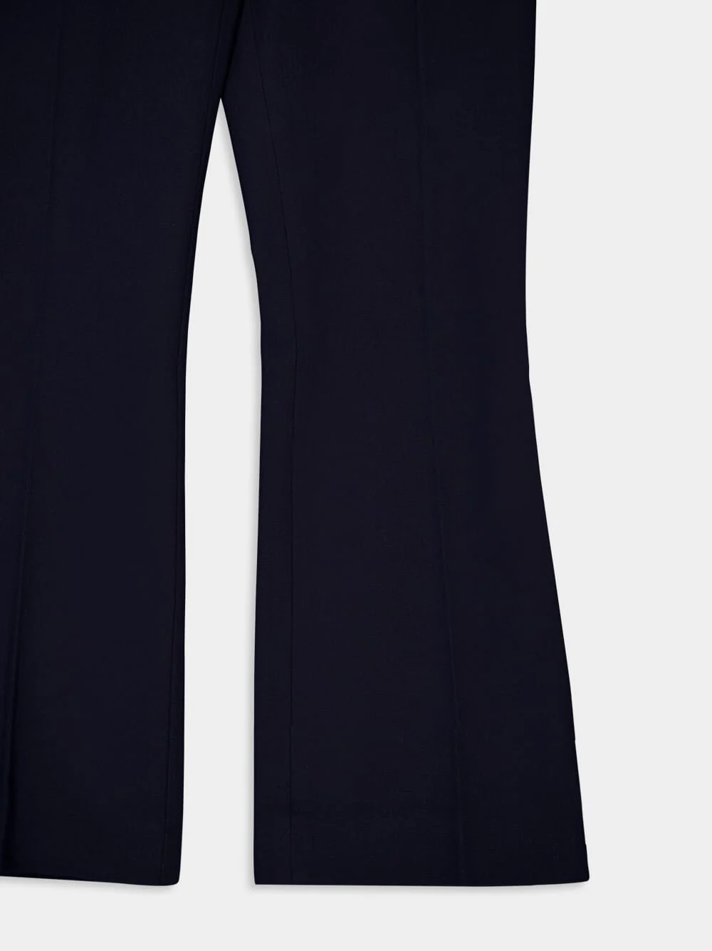 Dark Blue Cropped Boot-Cut Trousers - Image 4
