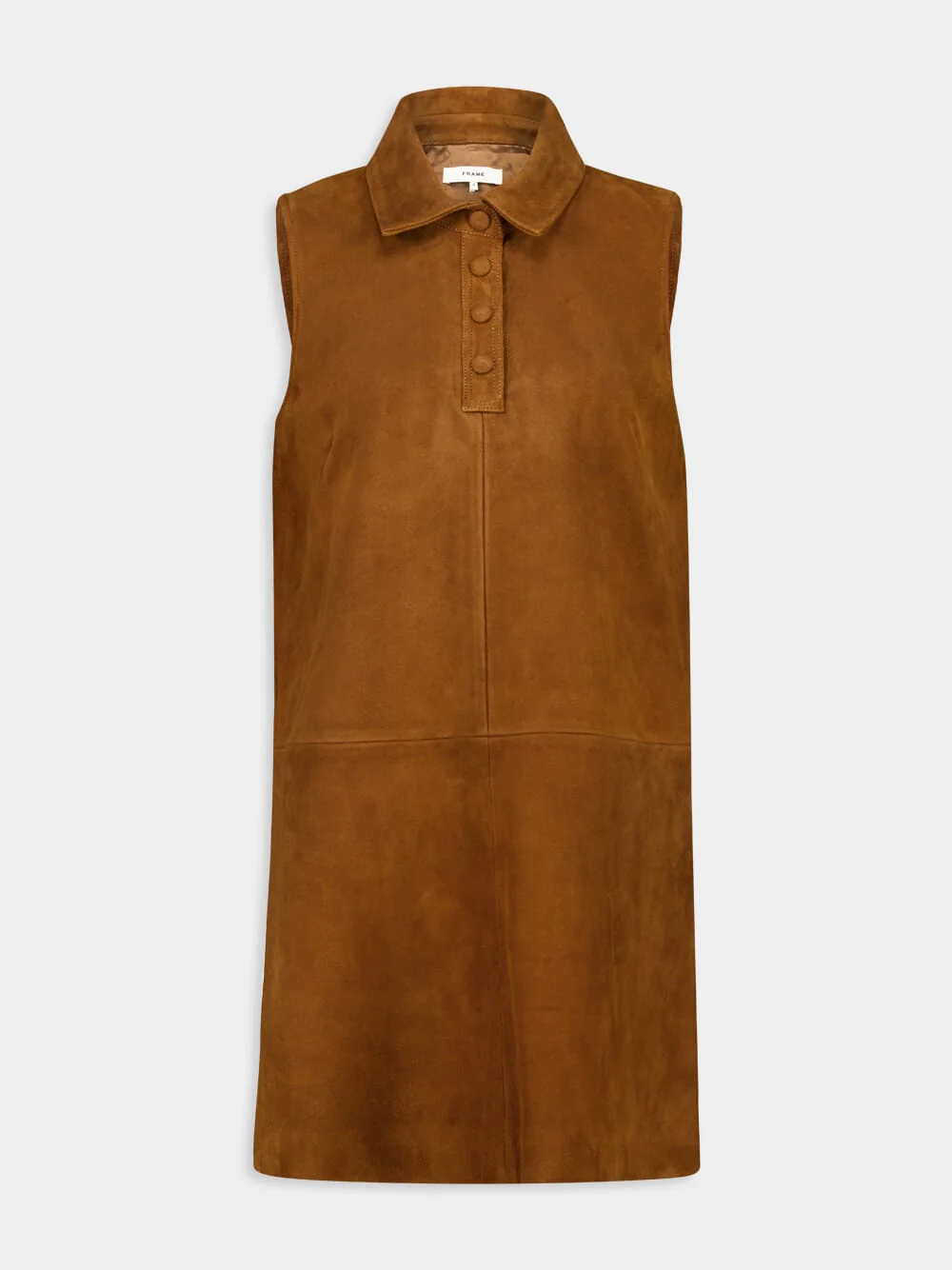 Sepia Suede Sleeveless Shift Dress
