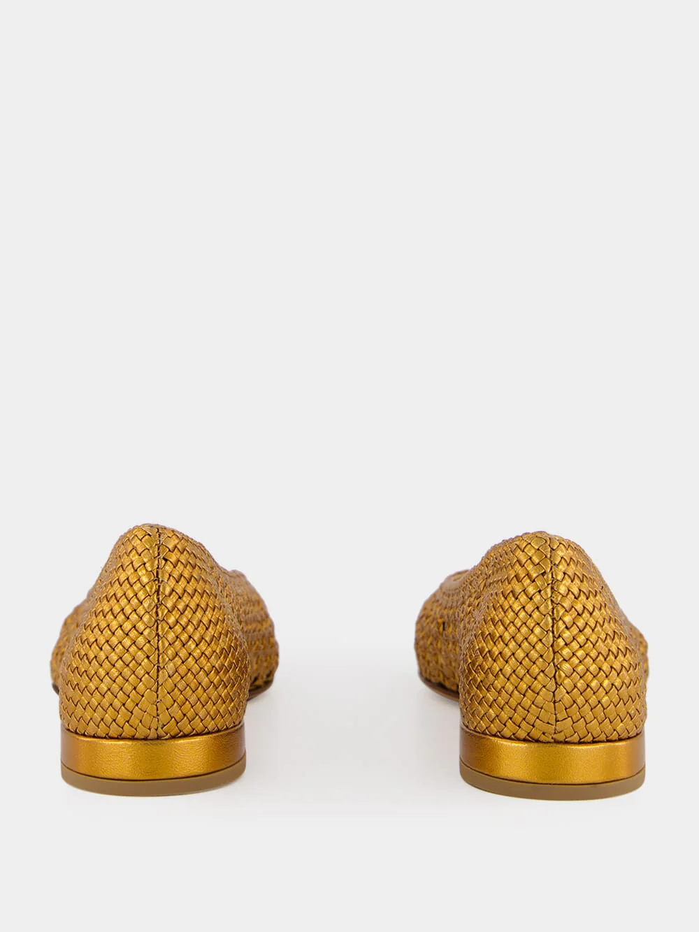 Black and Old Gold Laminated Nappa Ballerinas - Image 5