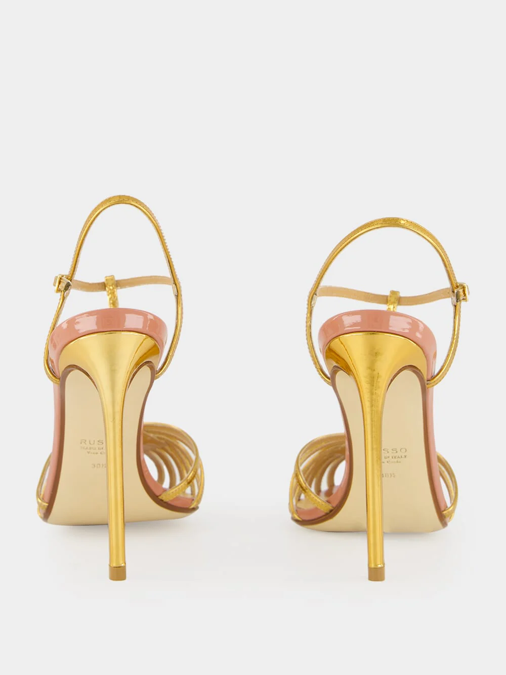 Gold Cage Sandals in Kid Leather - Image 5