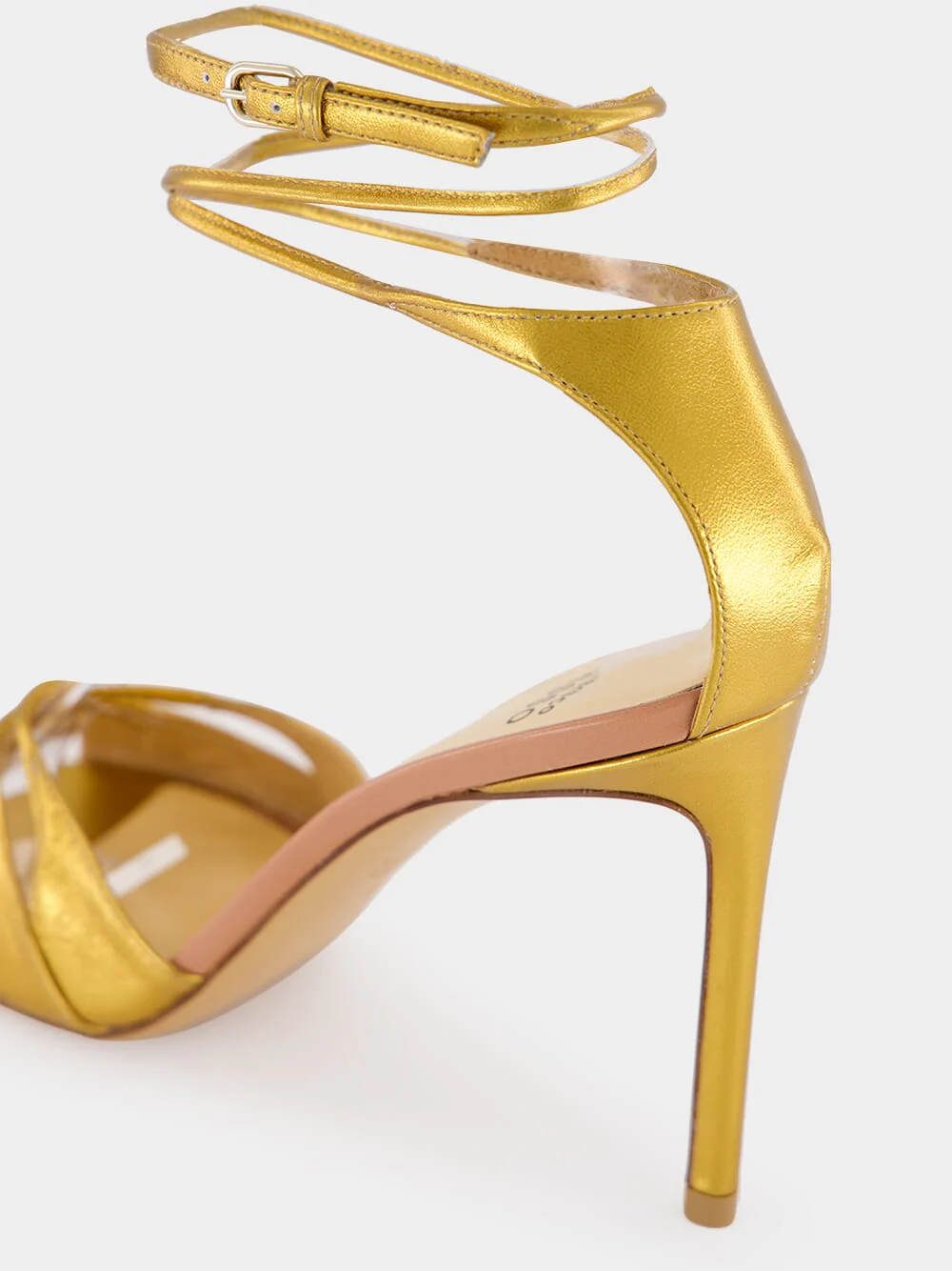Old Gold Lace-Up Sandal in Laminated Nappa - Image 6