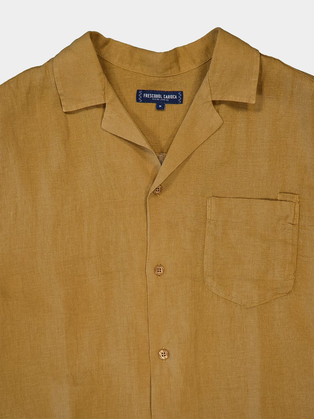 Almond Angelo Linen Camp Collar Shirt - Image 3
