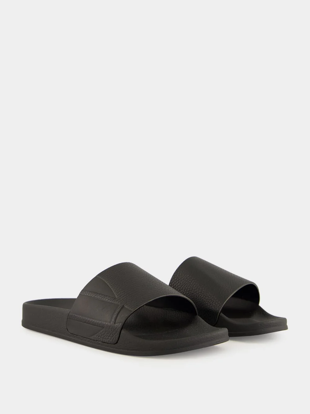 Black Humberto Leather Sliders - Image 3
