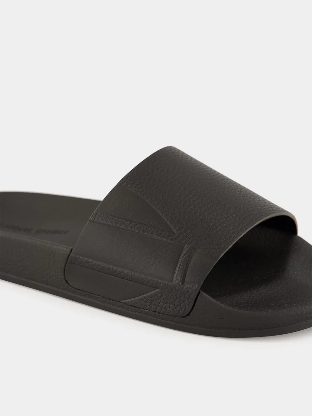 Black Humberto Leather Sliders - Image 6