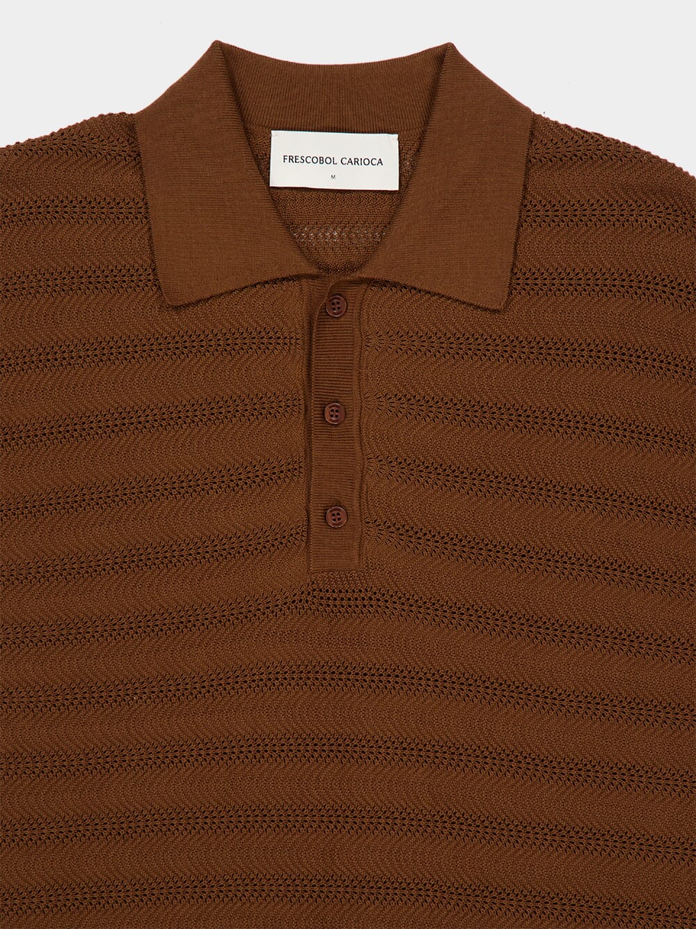 Brown Vidal Cotton Jacquard Polo - Image 3