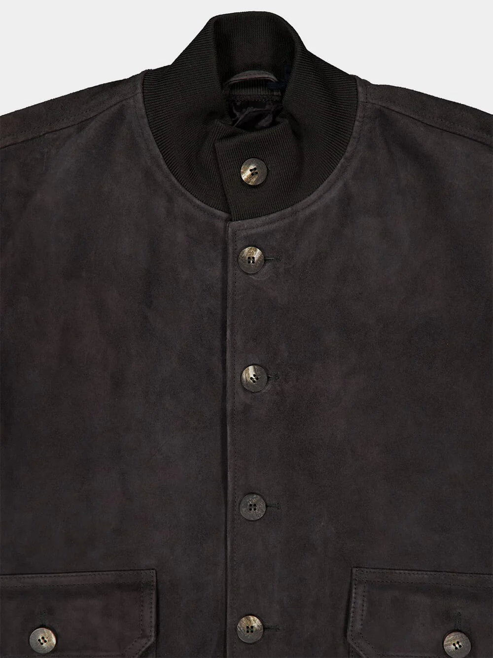 Cedar Grey Suede Bomber Jacket - Image 3