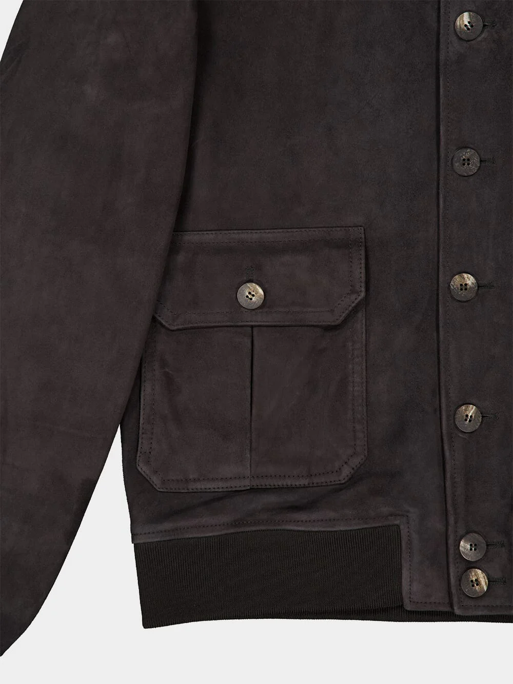 Cedar Grey Suede Bomber Jacket - Image 4