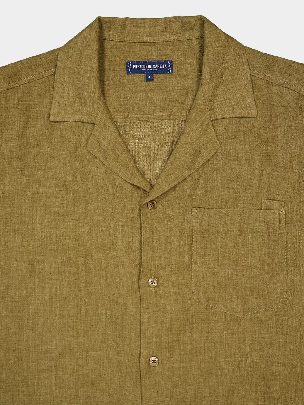 Angelo Khaki Brown Linen Shirt - Image 3