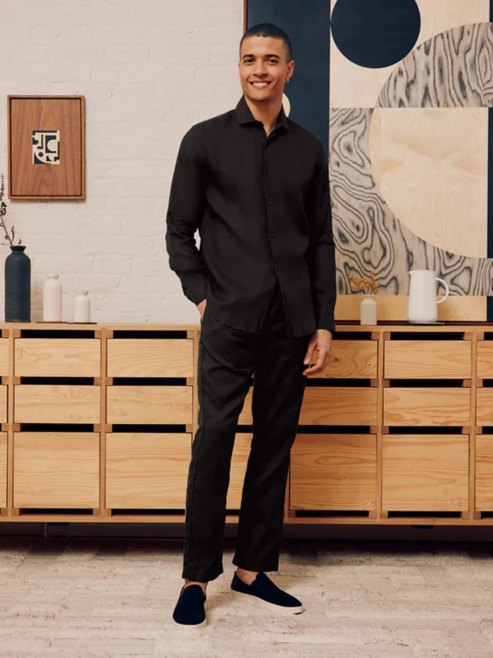 Antonio Black Linen Shirt - Image 2