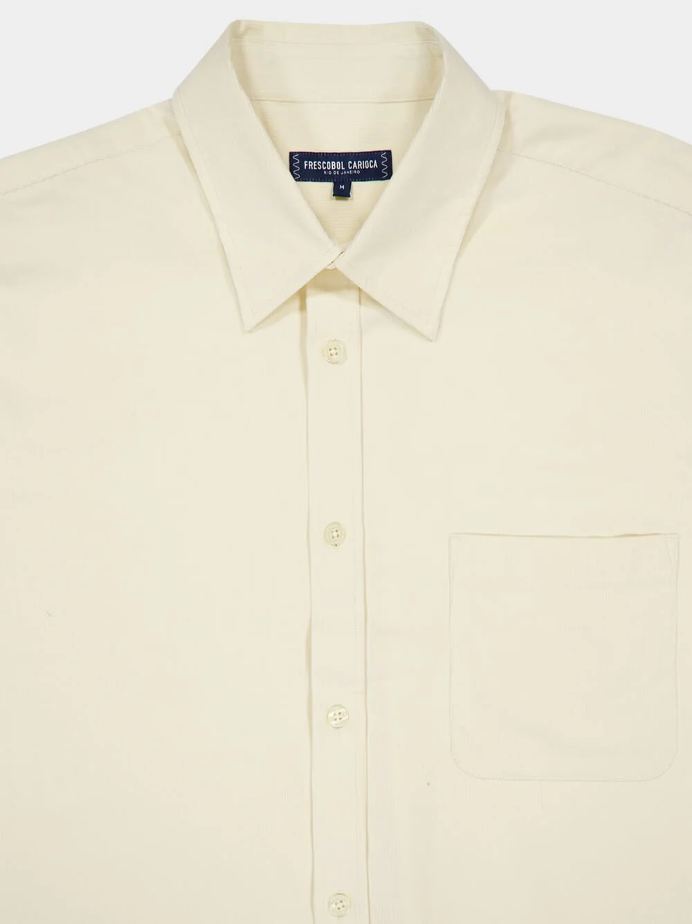 Beige Relaxed Fit Baby Cord Cotton Shirt - Image 3