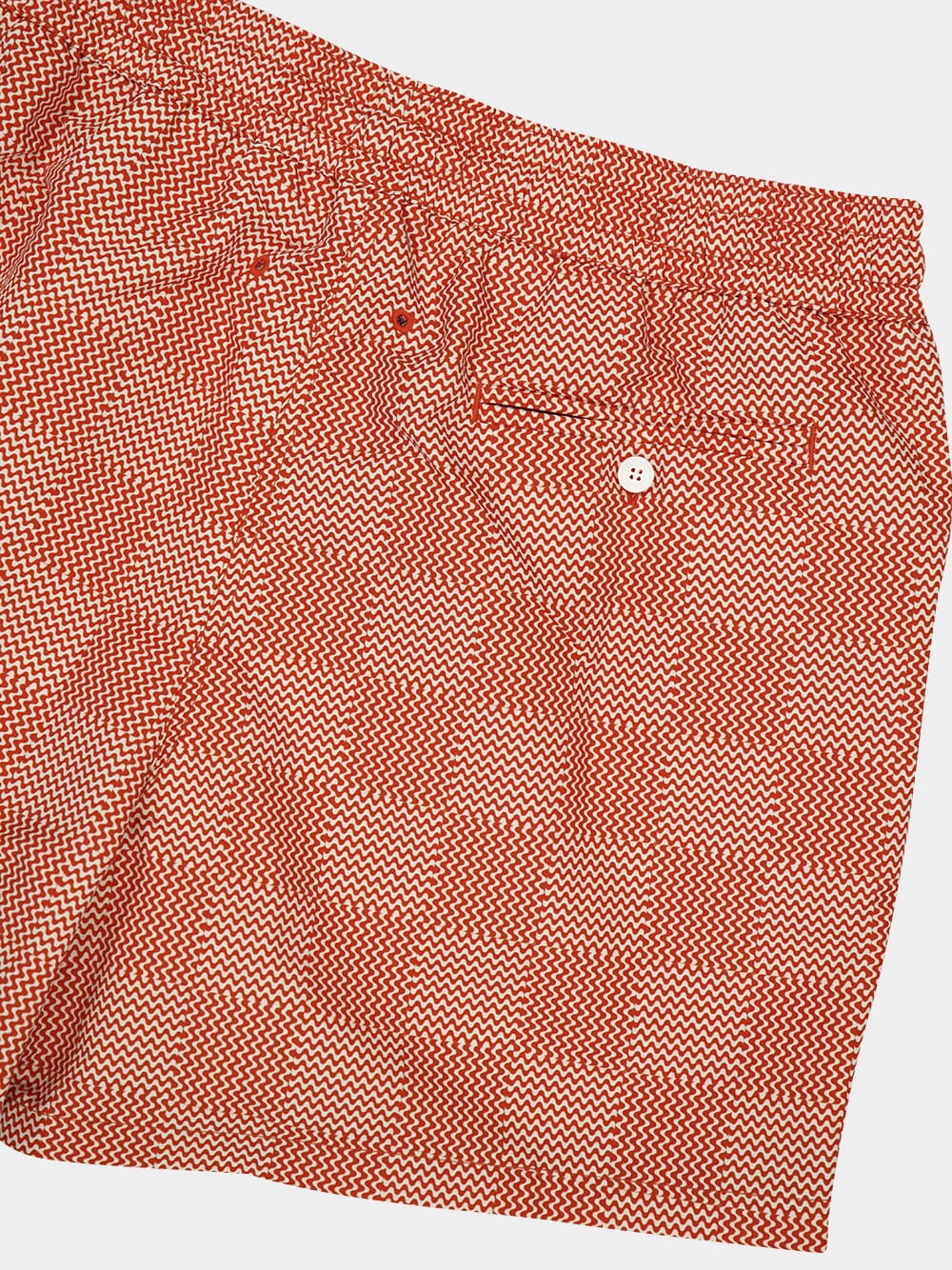 Check Print Orange Swim Shorts - Image 4
