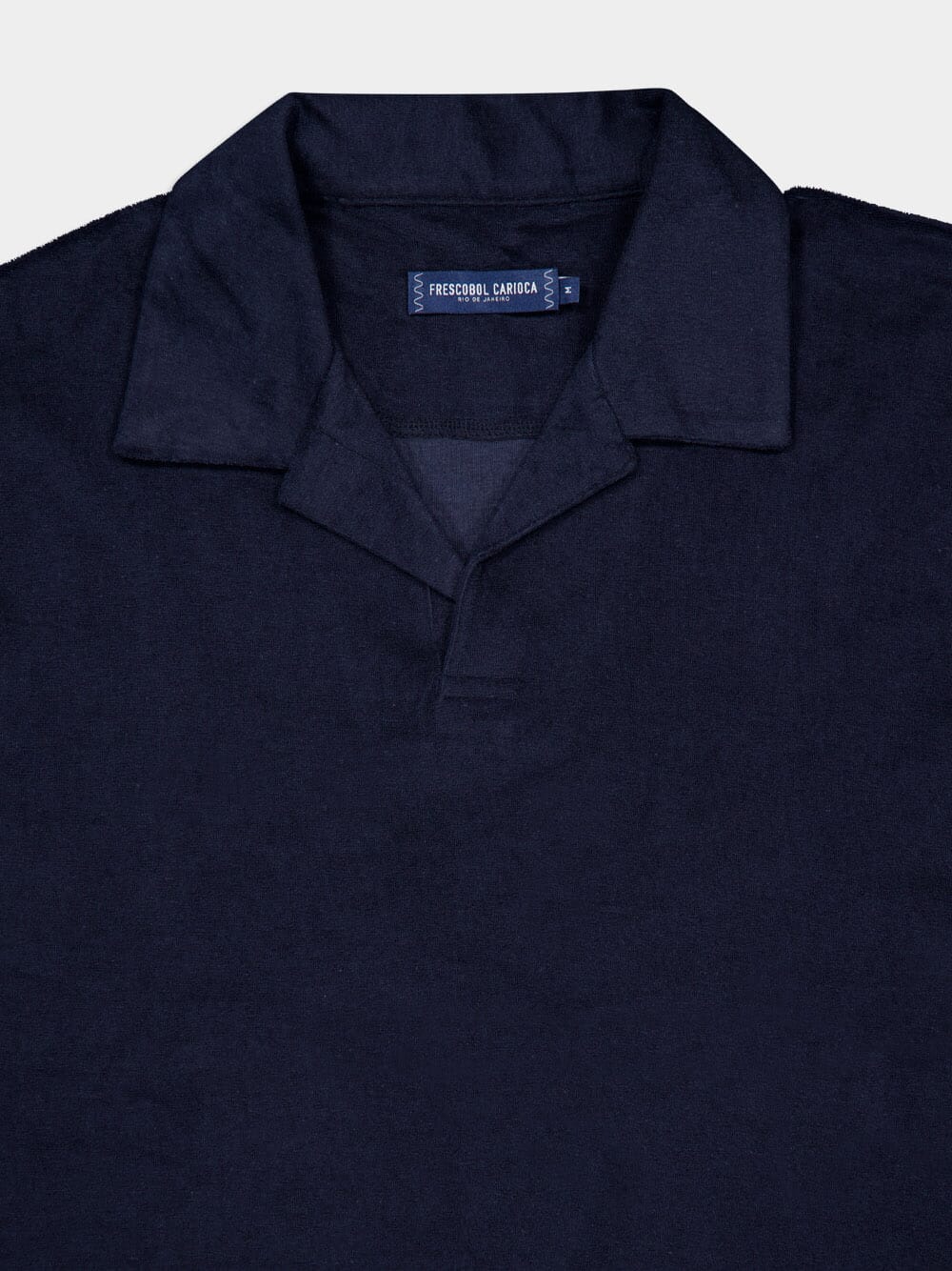 Navy Blue Terry Cotton Polo - Image 4