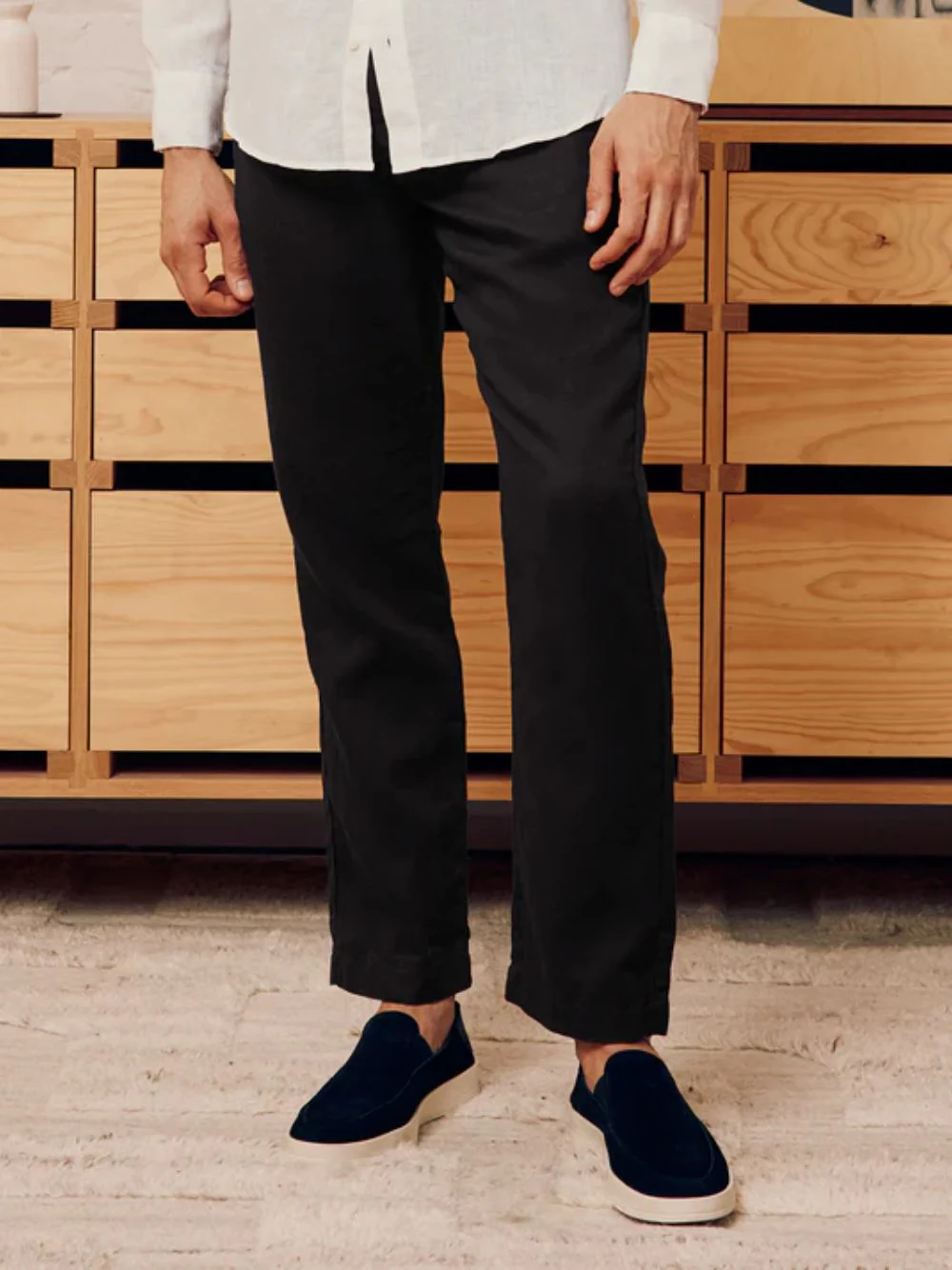 Oscar Black Linen Trousers - Image 4