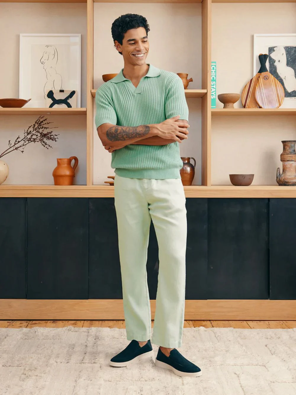 Oscar Mineral Linen Trousers - Image 2