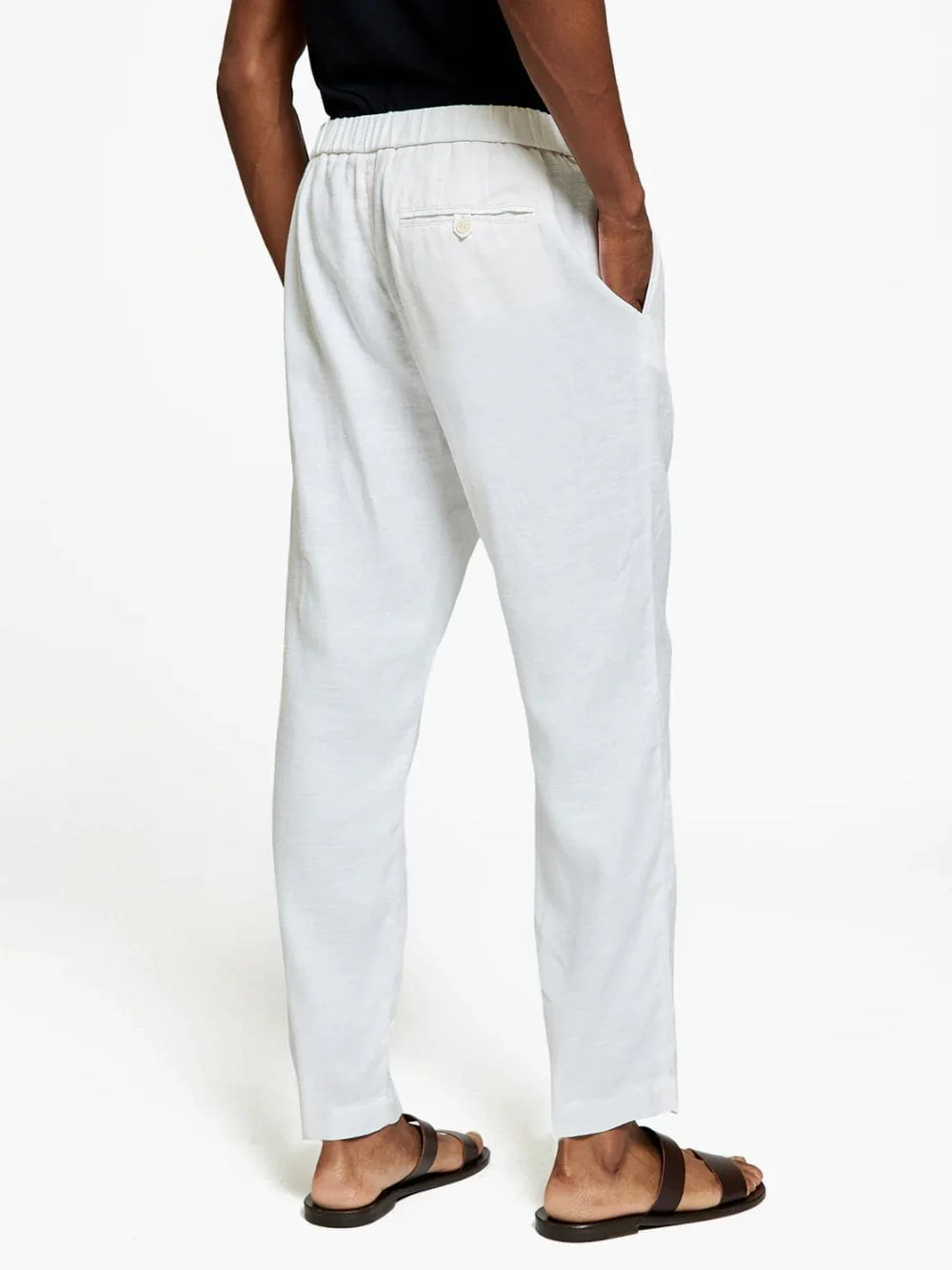 White Oscar Linen Trousers - Image 3