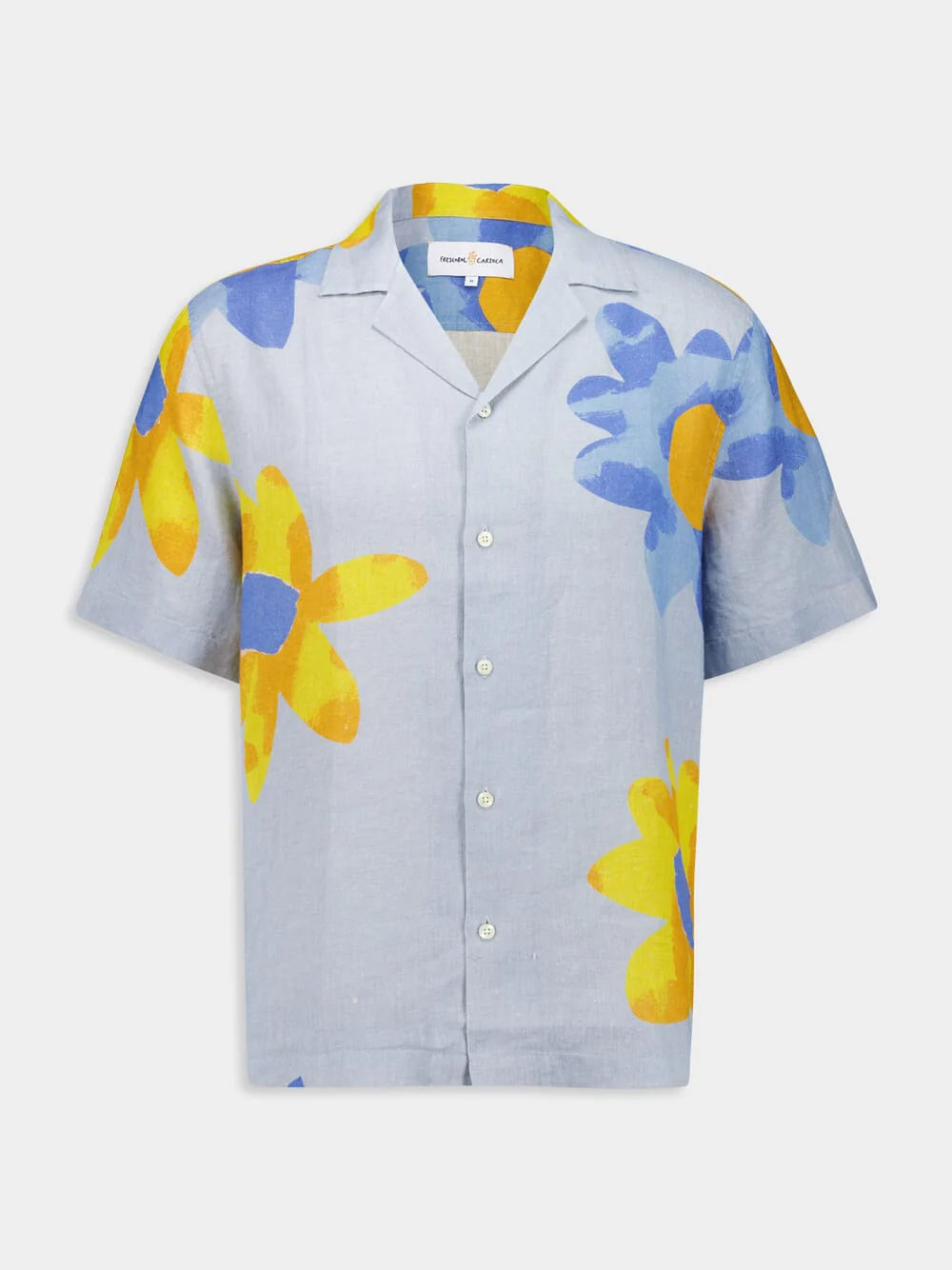 x John Booth Blue Floral Roberto Linen Shirt - Image 2