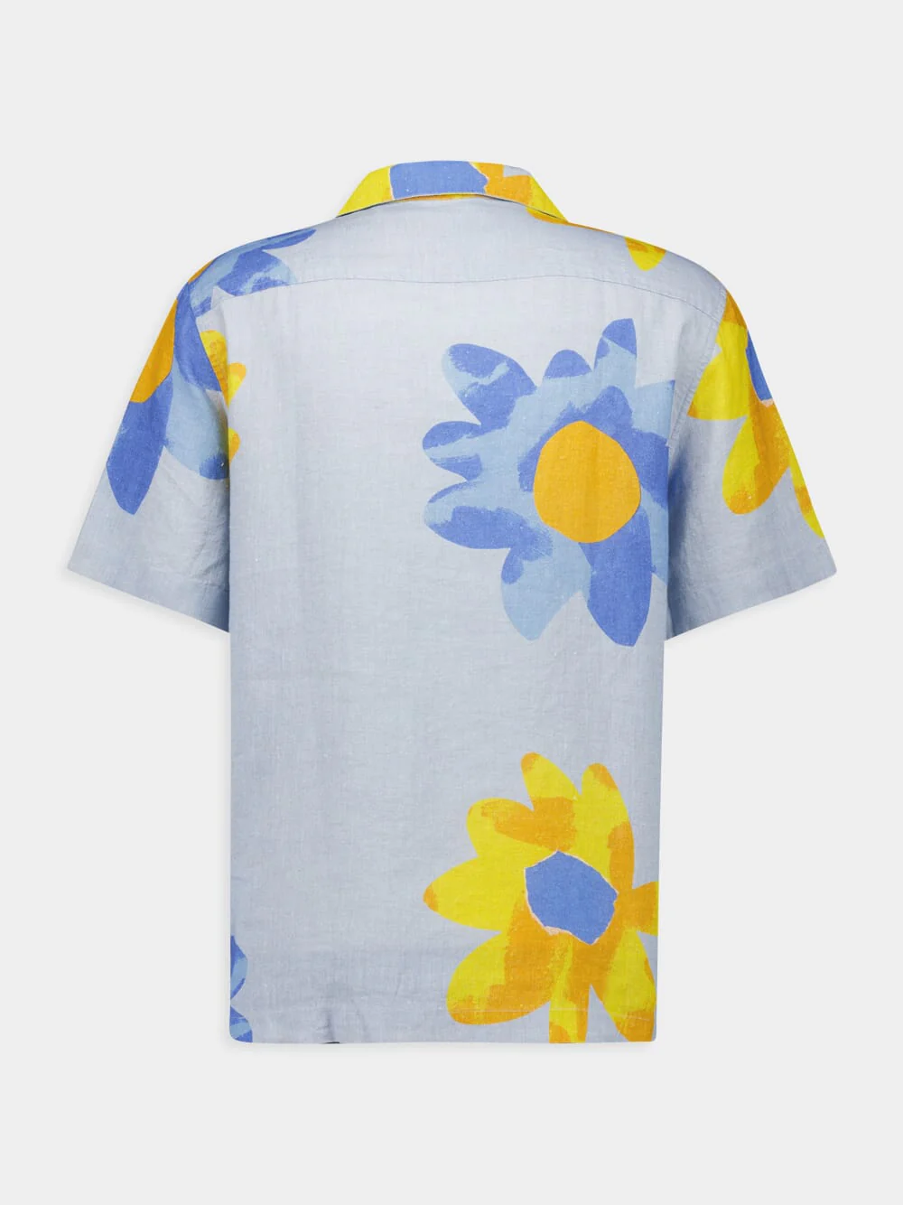 x John Booth Blue Floral Roberto Linen Shirt - Image 3