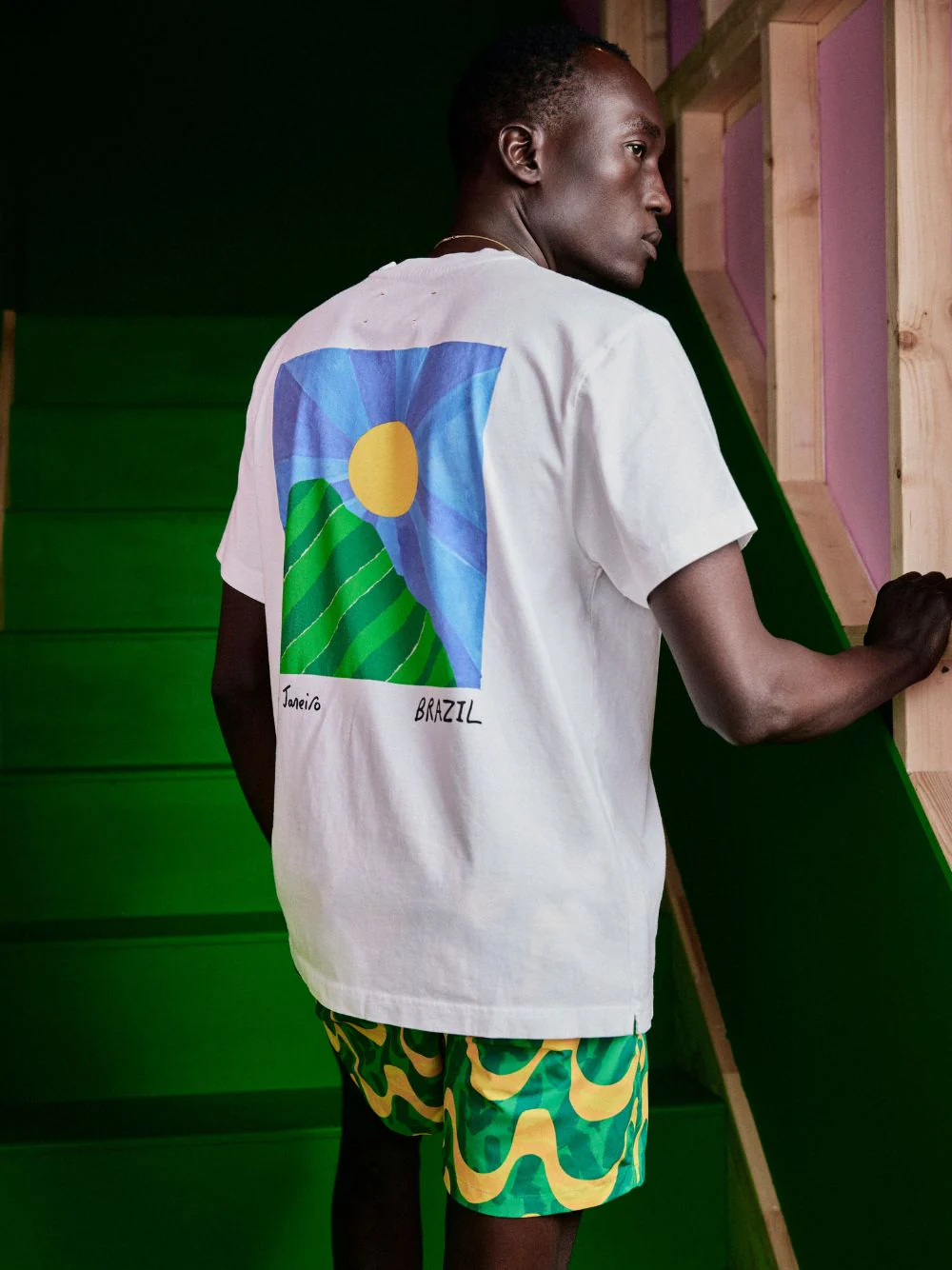 x John Booth Blue Rosa Cotton T-Shirt - Image 4