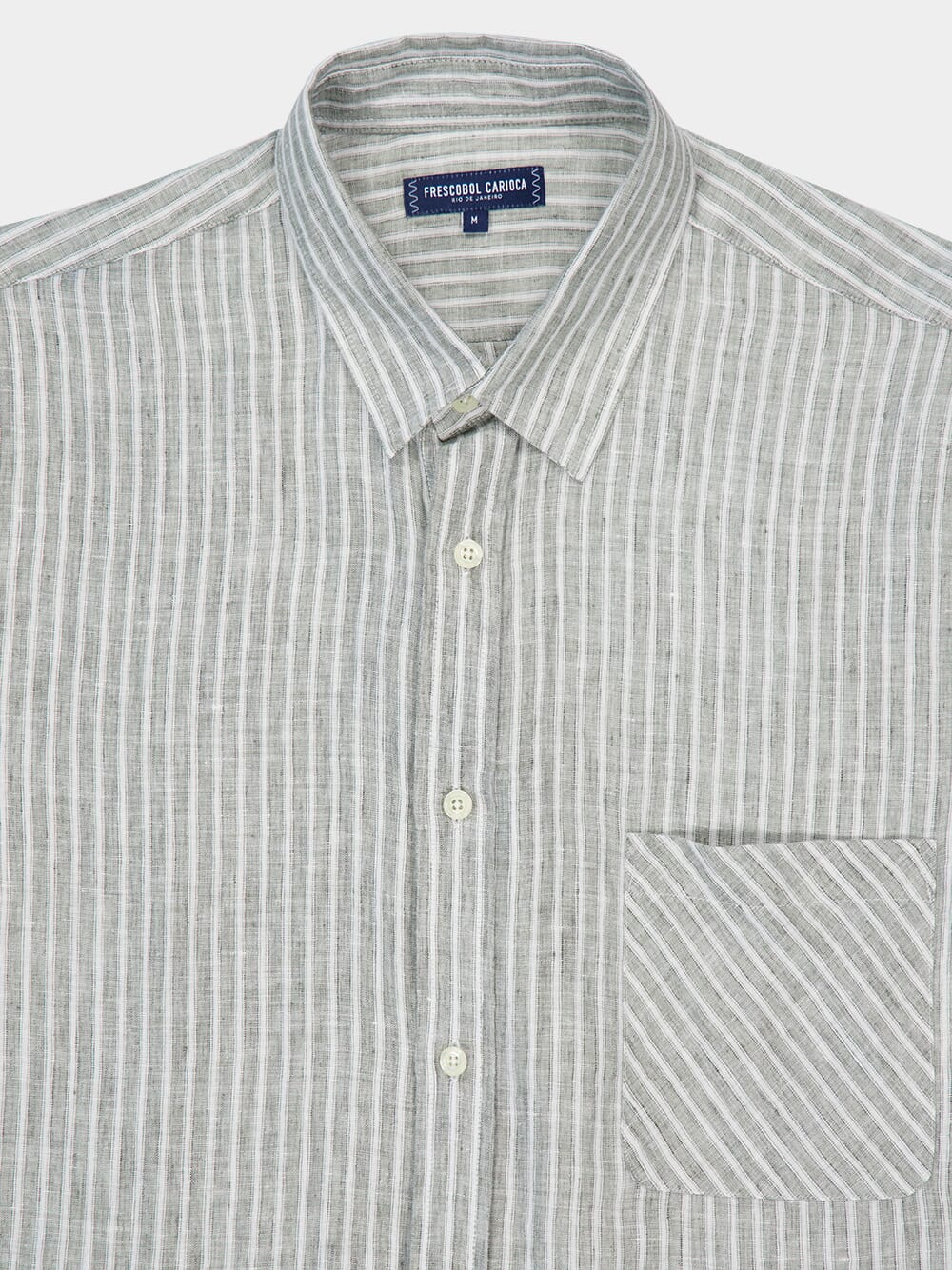 Dark Olive Telles Linen Shirt - Image 3