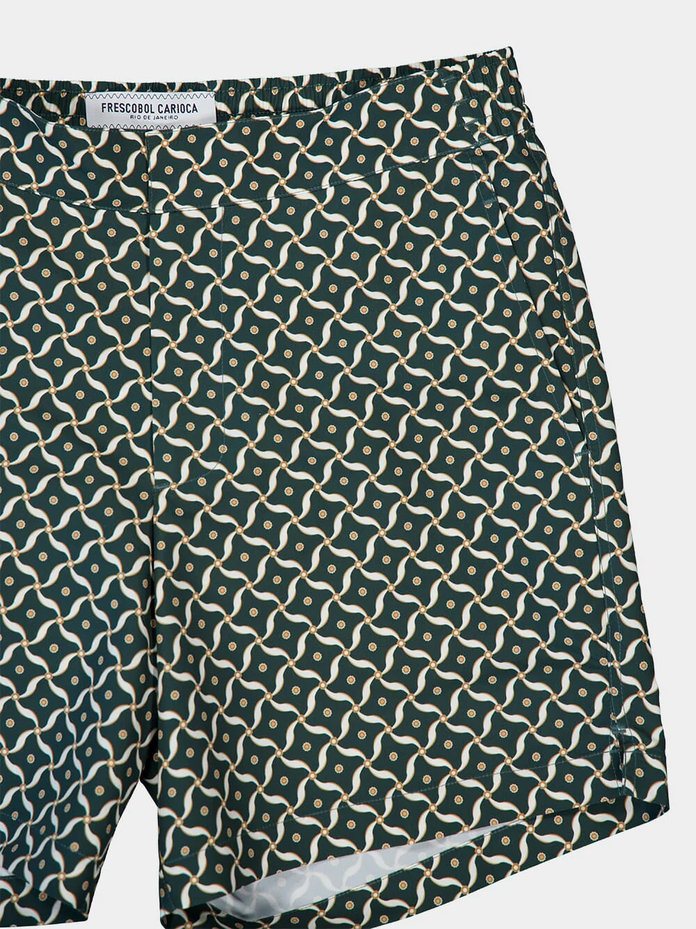 Evergreen and Ivory Porto Lotus Swim Shorts - Image 3