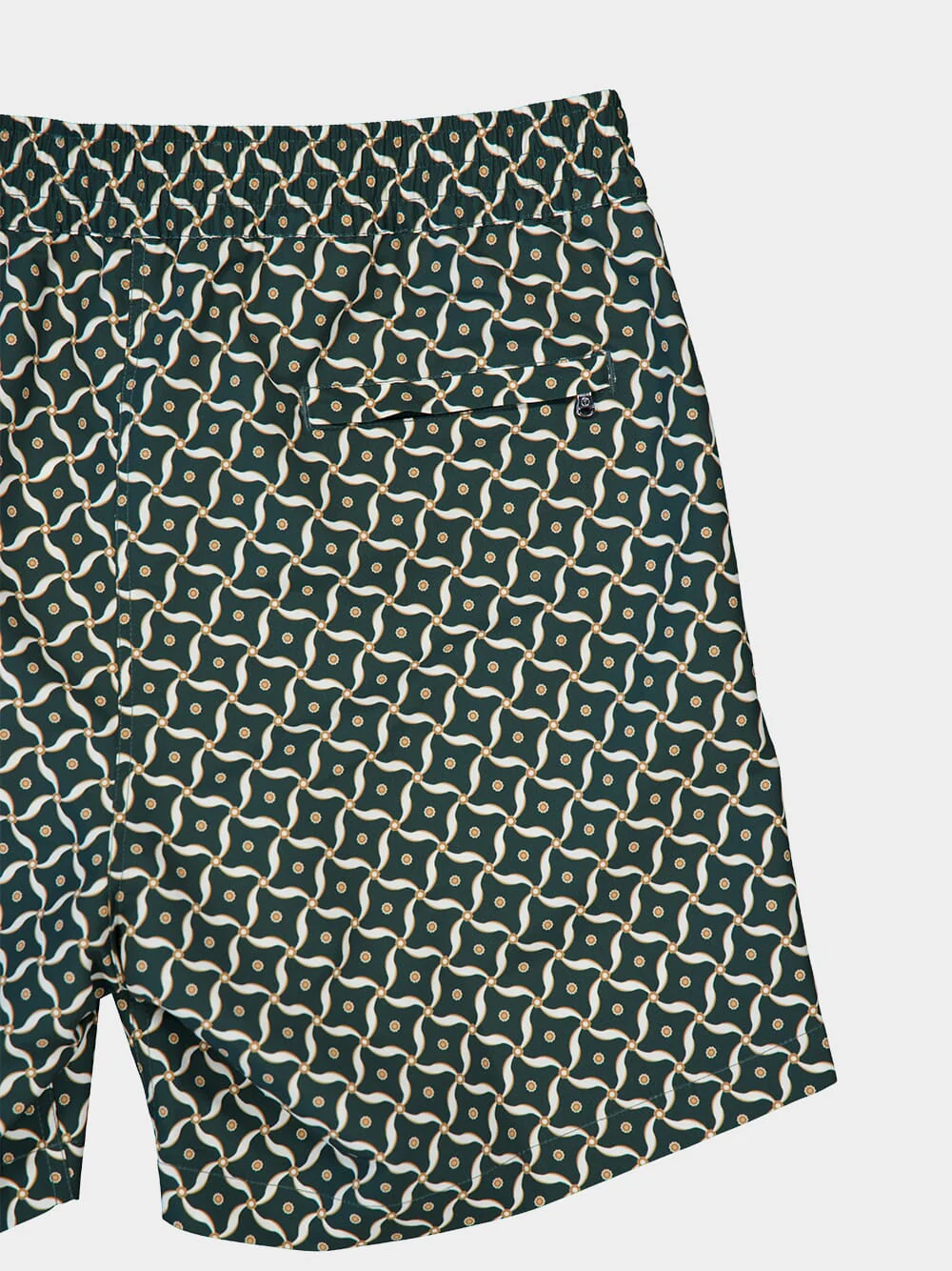 Evergreen and Ivory Porto Lotus Swim Shorts - Image 4