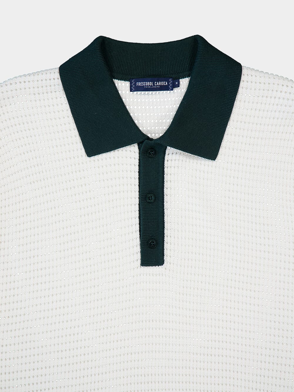 Ivory and Evergreen Vidal Cotton Polo - Image 3