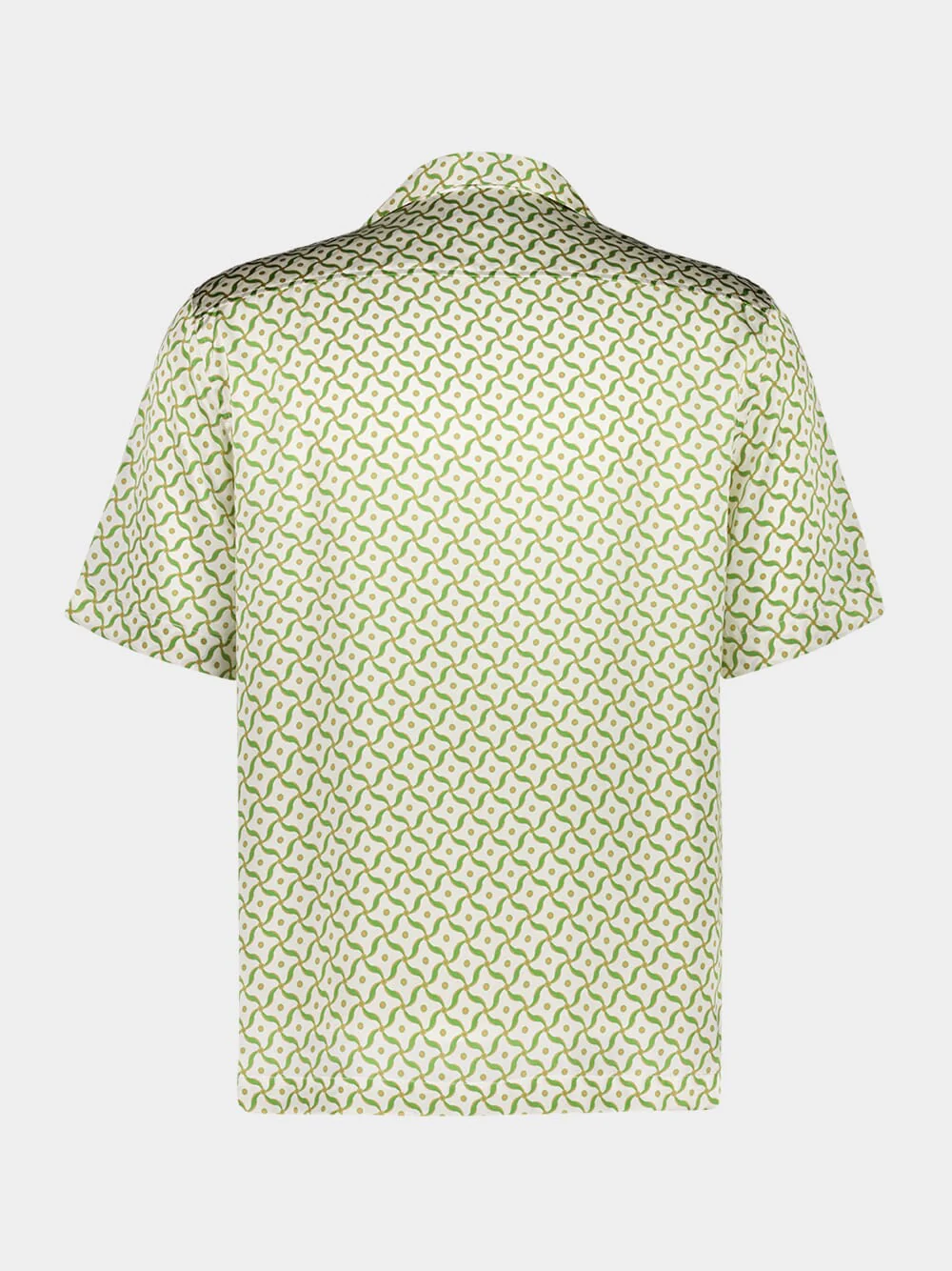 Ivory and Parakeet Green Roberto Silk Shirt - Image 2
