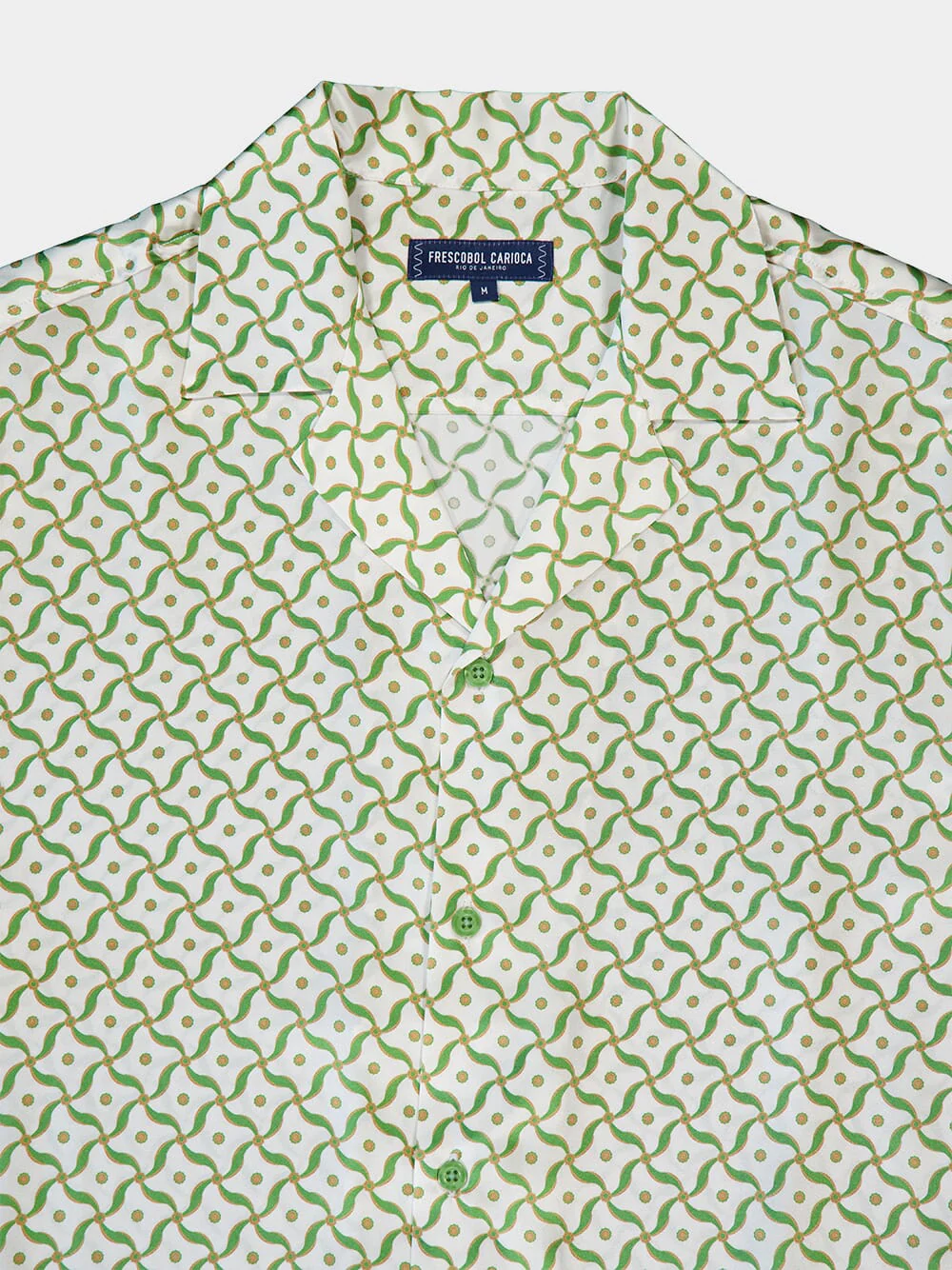 Ivory and Parakeet Green Roberto Silk Shirt - Image 3