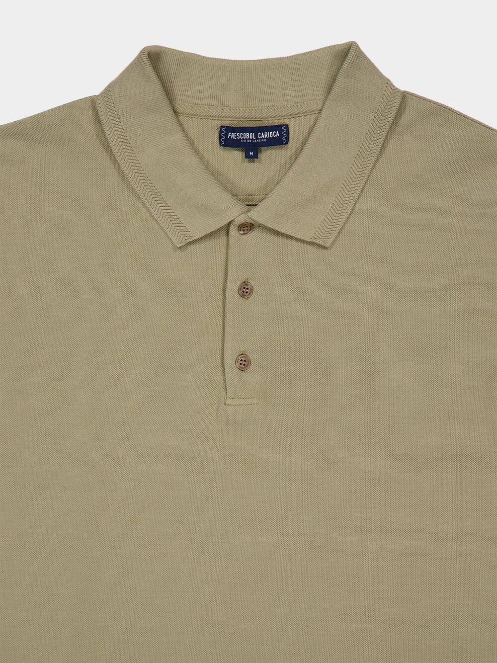 Khaki Green Horacio Cotton Polo Shirt - Image 3