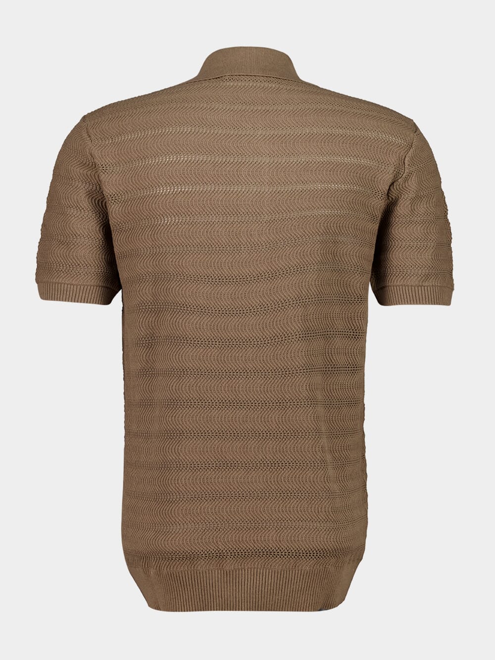 Khaki Vidal Cotton Jacquard Polo - Image 2