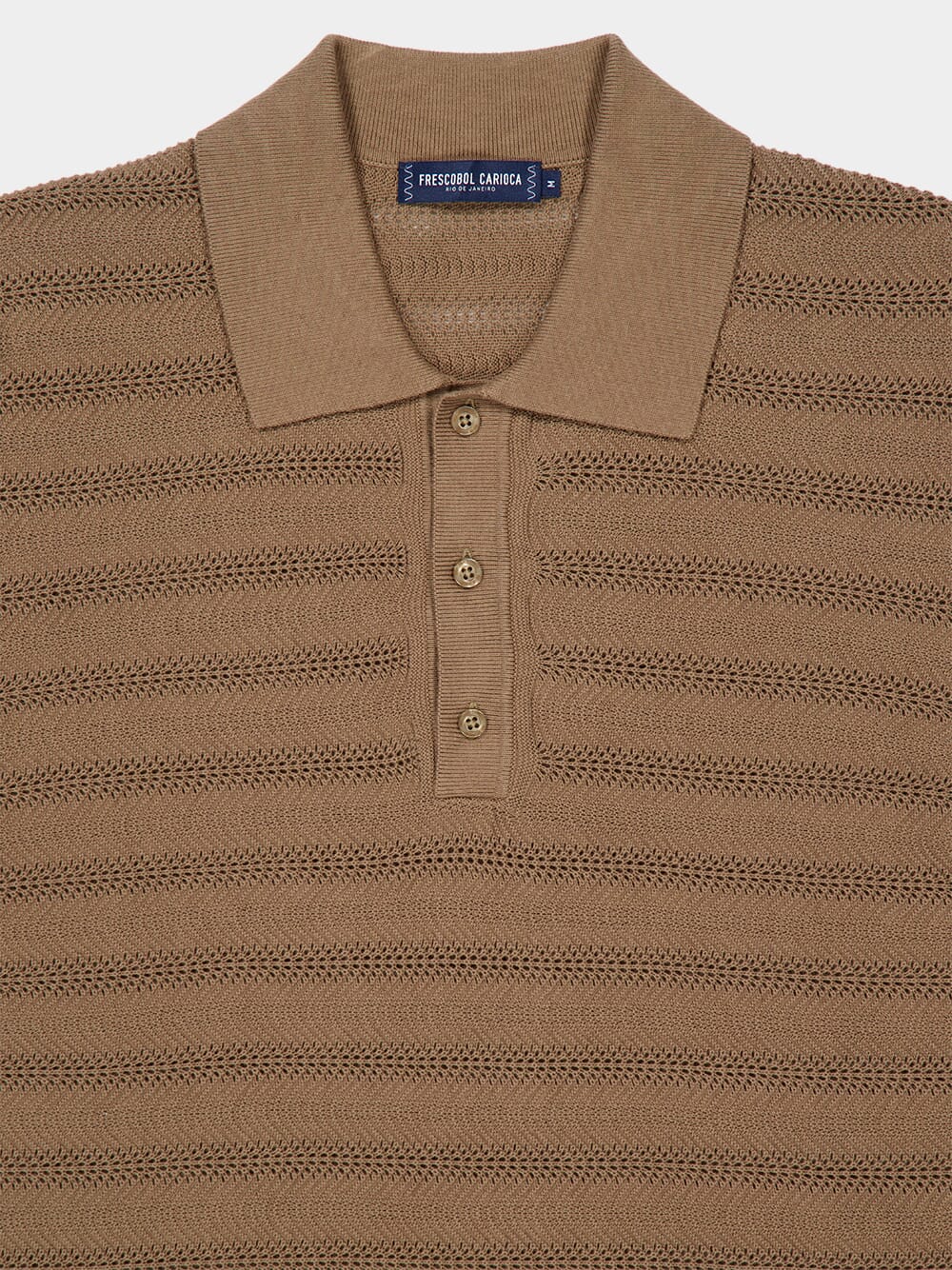 Khaki Vidal Cotton Jacquard Polo - Image 3