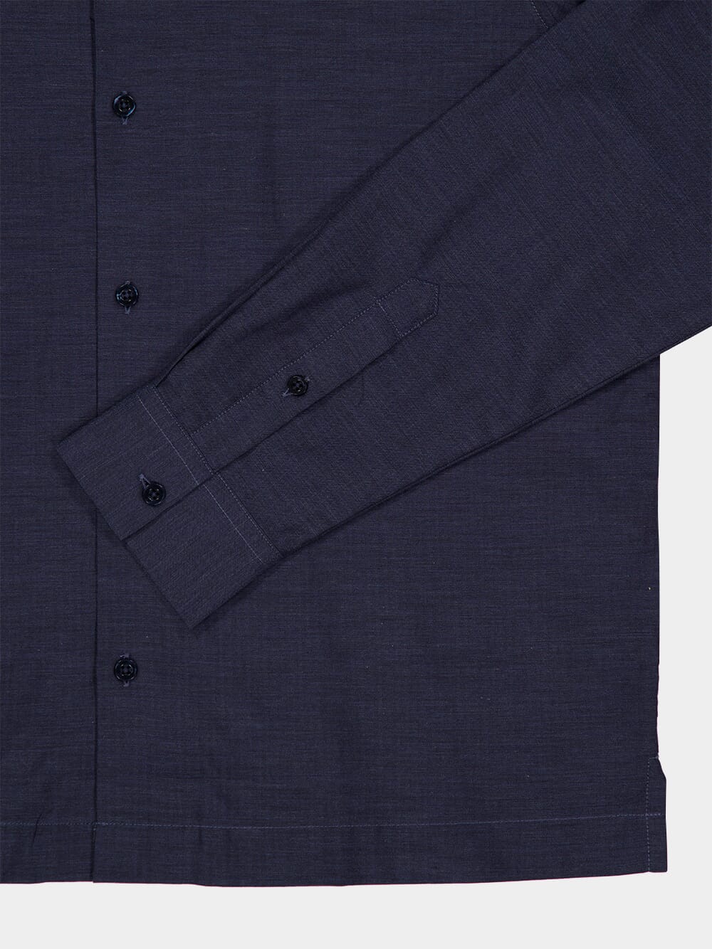 Navy Blue Herringbone Flannel Shirt - Image 4