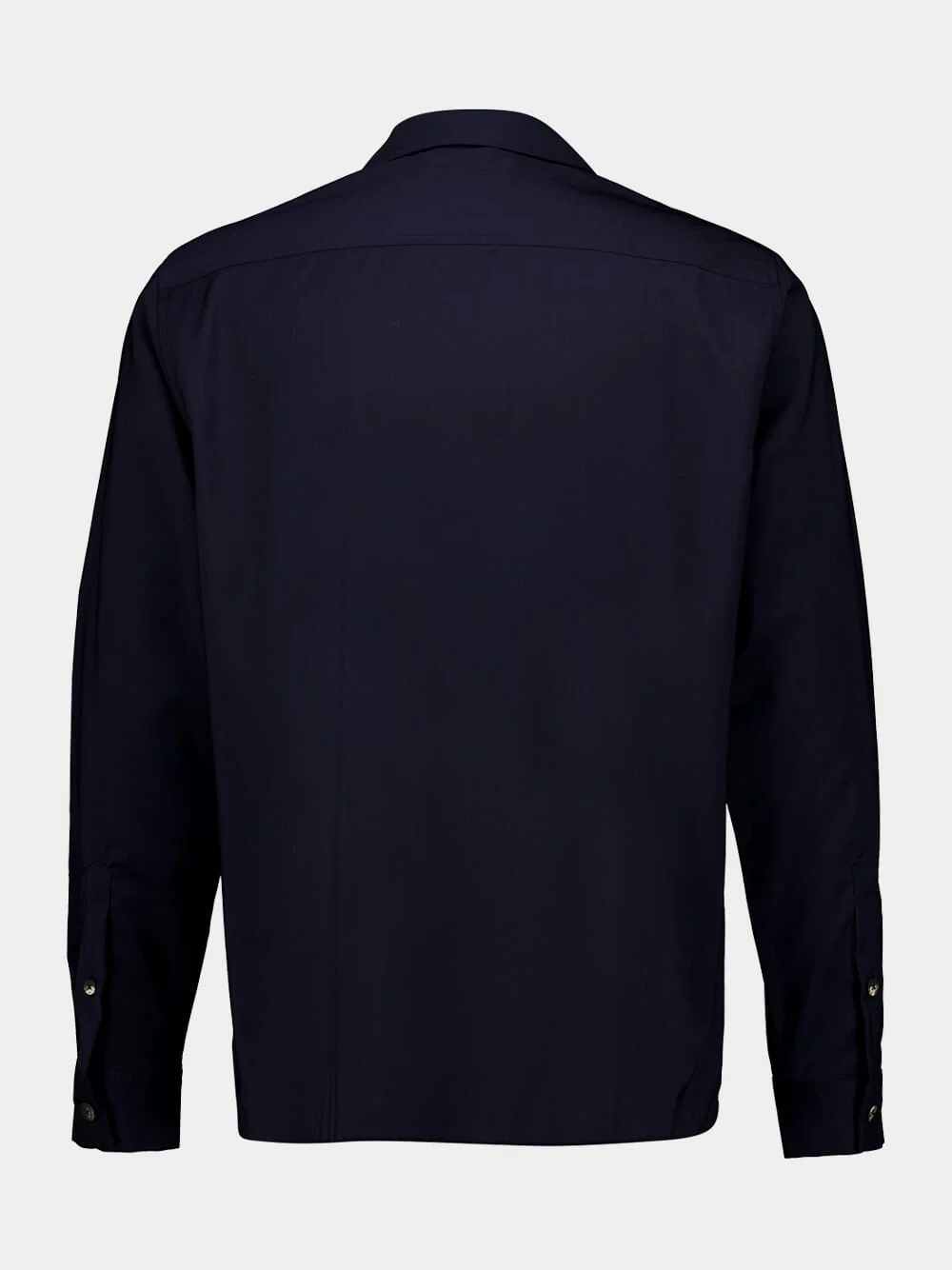 Navy Blue Safra Tropical Wool Shirt - Image 2