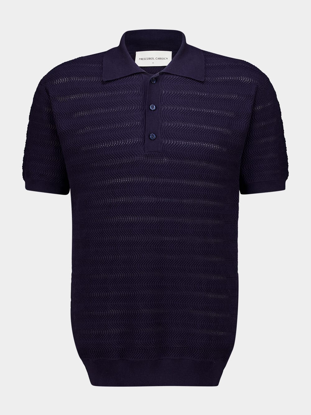 Navy Vidal Cotton Jacquard Polo
