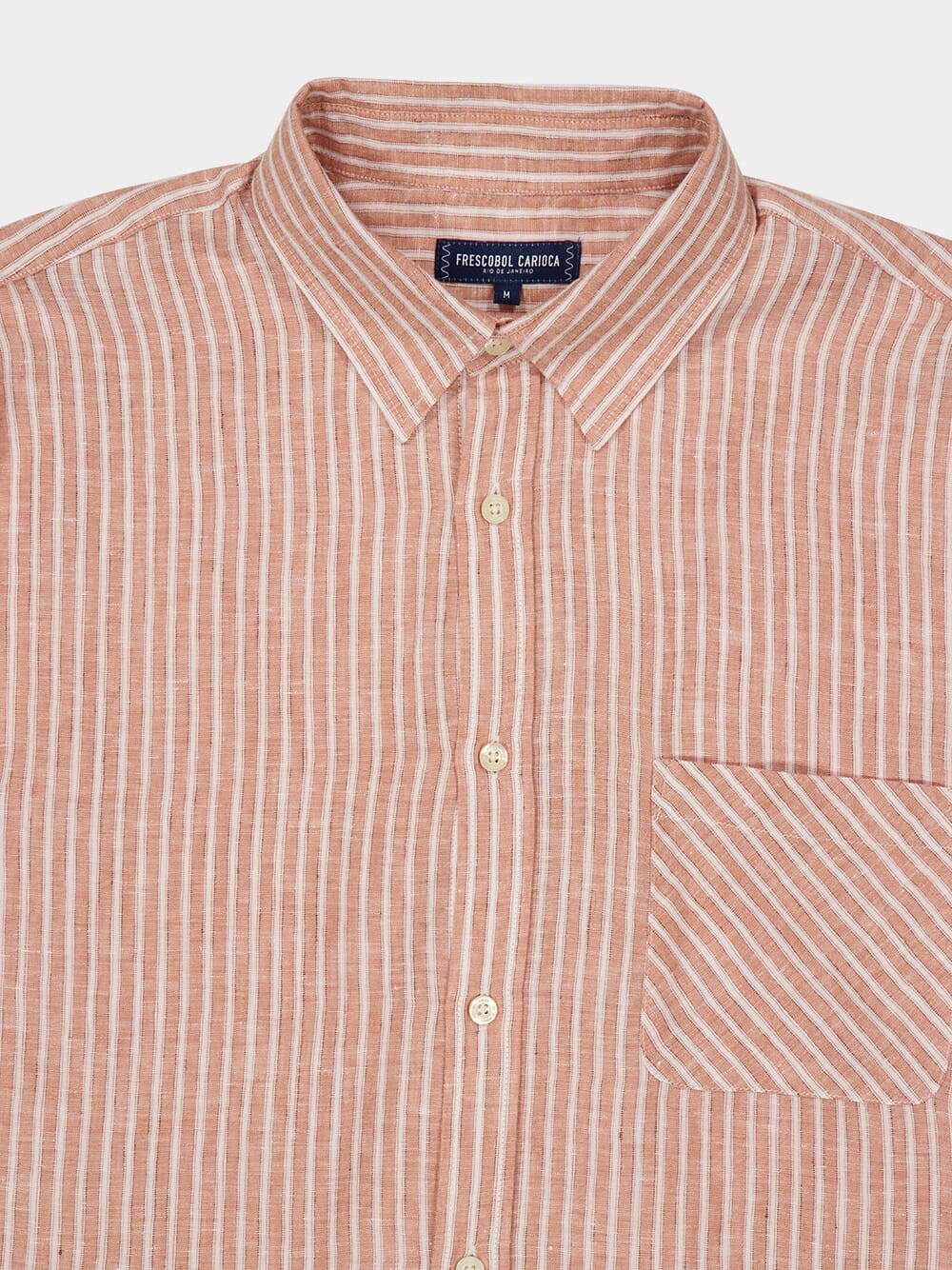 Pale Copper Striped Linen Shirt - Image 3