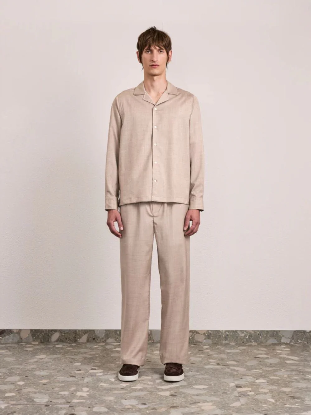 Sand Safra Tropical Wool Shirt - Image 2