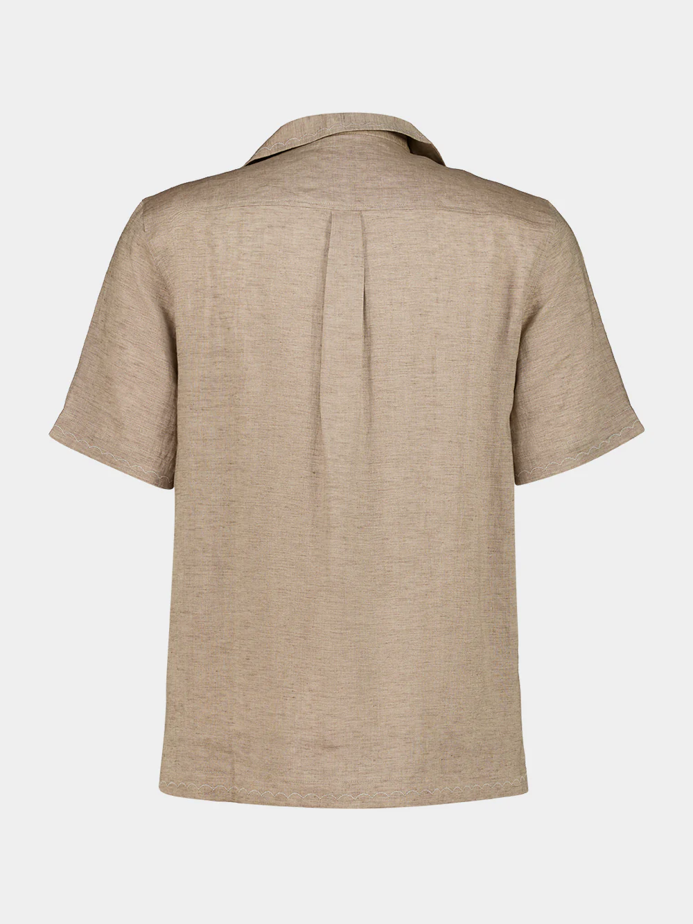 Light Brown Alves Linen Embroidered Shirt - Image 2