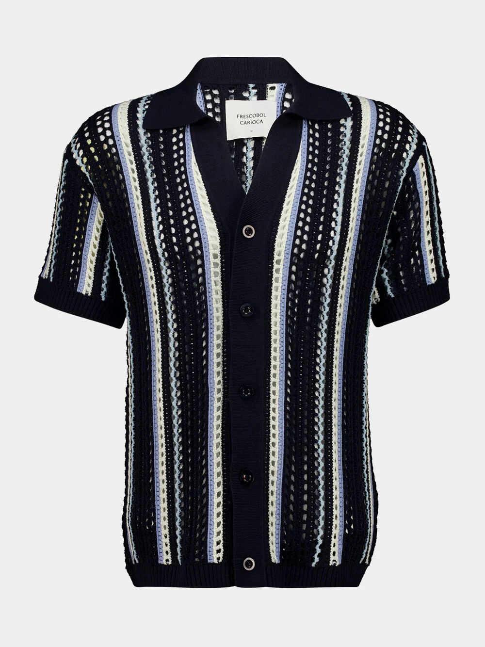 Midnight and Sky Blue Pinto Crochet Cardigan